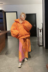CHENPENG Orange Pleated Puffer Jacket CP20AWJ015